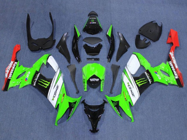 2008-2010 Kawasaki ZX10R Motorcycle Fairings - Green White Red Black Monster Canada Suppliers
