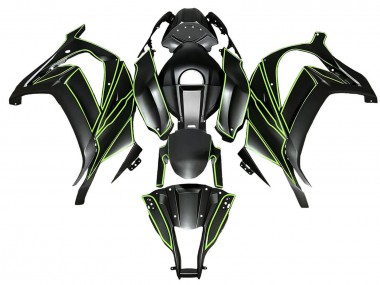 2008-2010 Kawasaki ZX10R Motorcycle Fairings - Matte Black Green Lines Canada Suppliers