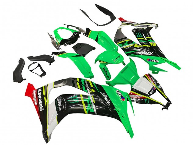 2011-2015 Kawasaki ZX10R Motorcycle Fairings - Green Yellow Black White Elf Monster Canada Suppliers