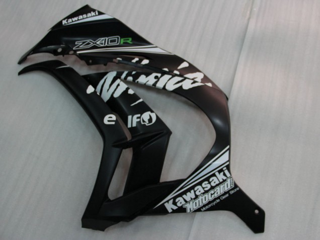 2011-2015 Kawasaki ZX10R Motorcycle Fairings - Glossy Black White Elf Snow Decal Canada Suppliers