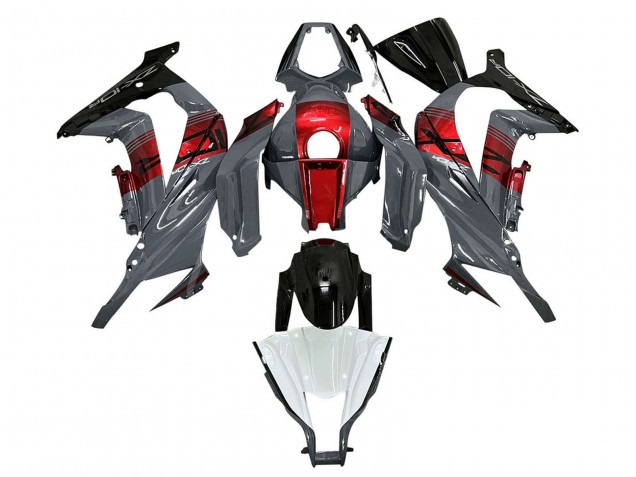 2011-2015 Kawasaki ZX10R Motorcycle Fairings - Grey RED Glossy Black Canada Suppliers