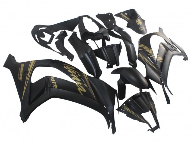 2011-2015 Kawasaki ZX10R Motorcycle Fairings - Matte Black Gold Snow Elf Canada Suppliers