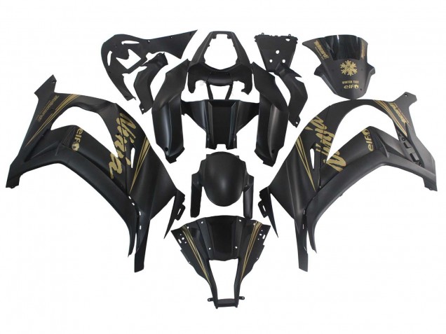 2011-2015 Kawasaki ZX10R Motorcycle Fairings - Matte Black Gold Snow Elf Canada Suppliers