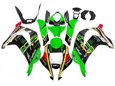 2016-2020 Kawasaki ZX10R Motorcycle Fairings - Green Yellow Red Black Elf Monster Canada Suppliers