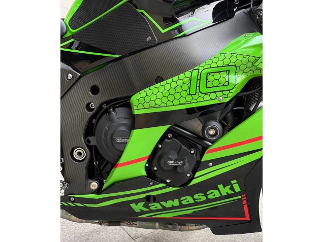 2021-2025 Kawasaki ZX10R Motorcycle Fairings - Green Glossy Black Canada Suppliers