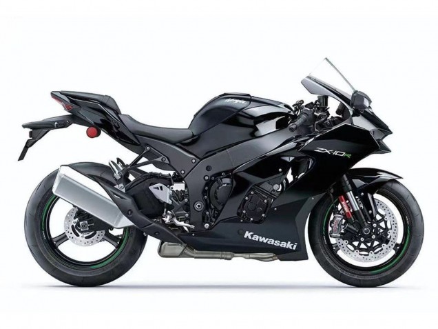 2021-2025 Kawasaki ZX10R Motorcycle Fairings - Black White Green Decal Canada Suppliers