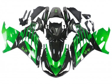 2012-2024 Kawasaki ZX14R ZZR1400 Motorcycle Fairing Kits - Green Glossy Black Canada Suppliers