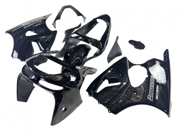 1998-1999 Kawasaki ZX6R Motorcycle Fairings - Glossy Black Yellow Elf Bridgestone Canada Suppliers