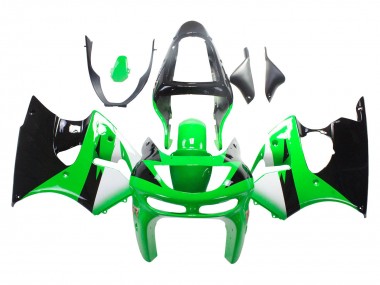 1998-1999 Kawasaki ZX6R Motorcycle Fairings - Green White Glossy Black Canada Suppliers
