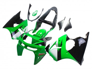 1998-1999 Kawasaki ZX6R Motorcycle Fairings - Green White Glossy Black Canada Suppliers