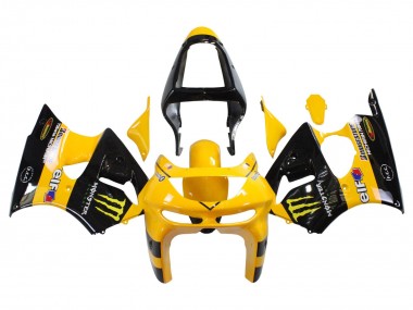 1998-1999 Kawasaki ZX6R Motorcycle Fairings - Yellow Black Monster Elf Bridgestone Canada Suppliers