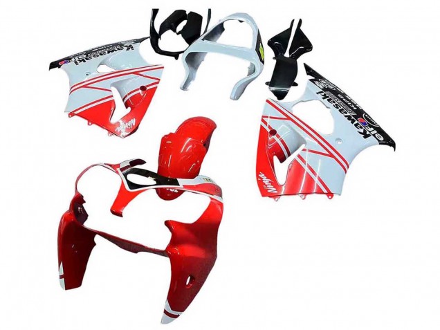 2000-2002 Kawasaki ZX6R Motorcycle Fairings - White Red Black Canada Suppliers