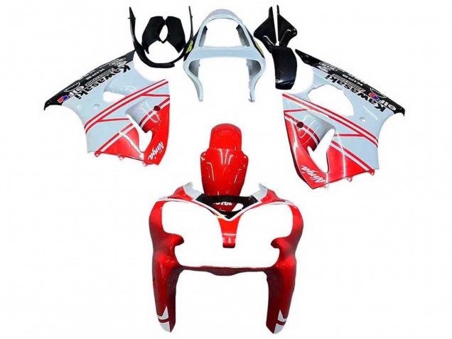2000-2002 Kawasaki ZX6R Motorcycle Fairings - White Red Black Canada Suppliers