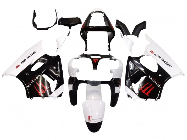 2000-2002 Kawasaki ZX6R Motorcycle Fairings - White Black Red Monster Canada Suppliers