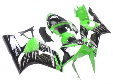 2003-2004 Kawasaki ZX6R Motorcycle Fairings - Green White Black Canada Suppliers