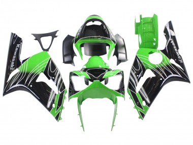 2003-2004 Kawasaki ZX6R Motorcycle Fairings - Green White Black Canada Suppliers