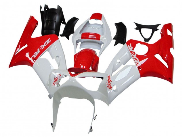 2003-2004 Kawasaki ZX6R Motorcycle Fairings - White Red Canada Suppliers