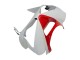 2003-2004 Kawasaki ZX6R Motorcycle Fairings - White Red Canada Suppliers
