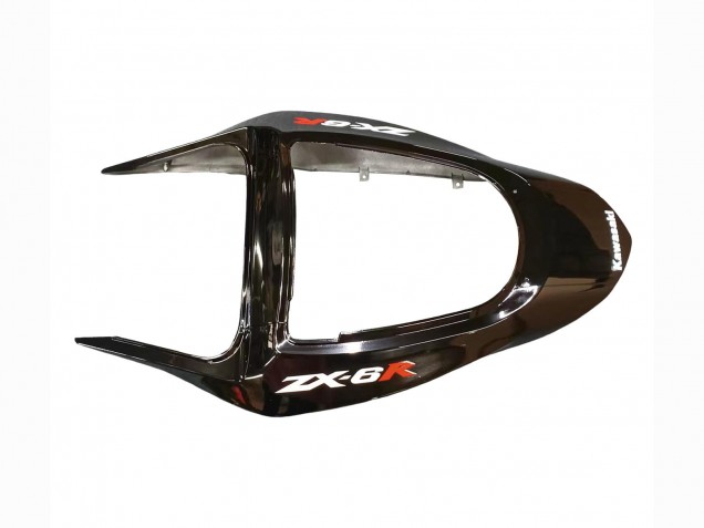 2003-2004 Kawasaki ZX6R Motorcycle Fairings - Glossy Black Red Flame Canada Suppliers