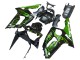 2003-2004 Kawasaki ZX6R Motorcycle Fairings - Glossy Black Green Flame Canada Suppliers