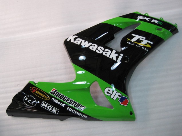 2003-2004 Kawasaki ZX6R Motorcycle Fairings - Green Black Elf Bridgestone Canada Suppliers