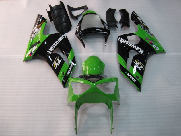 2003-2004 Kawasaki ZX6R Motorcycle Fairings - Green Black Elf Bridgestone Canada Suppliers