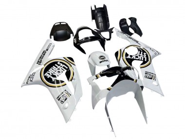 2003-2004 Kawasaki ZX6R Motorcycle Fairings - White Black Motul Lucky Strike Canada Suppliers
