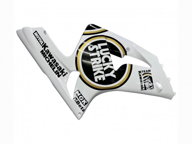 2003-2004 Kawasaki ZX6R Motorcycle Fairings - White Black Motul Lucky Strike Canada Suppliers