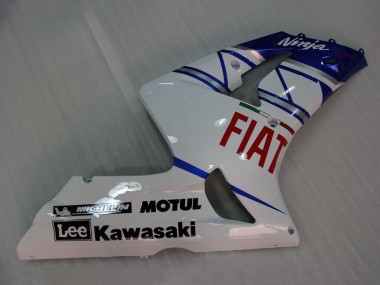 2003-2004 Kawasaki ZX6R Motorcycle Fairings - White Blue Red Fiat Canada Suppliers