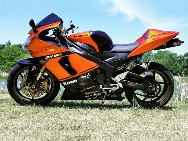 2005-2006 Kawasaki ZX6R Motorcycle Fairing - Orange Black Canada Suppliers