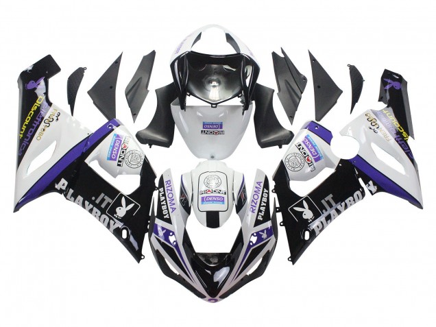 2005-2006 Kawasaki ZX6R Motorcycle Fairings - White Purple Black Rizoma Playboy DENSO Canada Suppliers