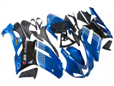 2007-2008 Kawasaki ZX6R Motorcycle Fairings - Black Blue Elf Canada Suppliers
