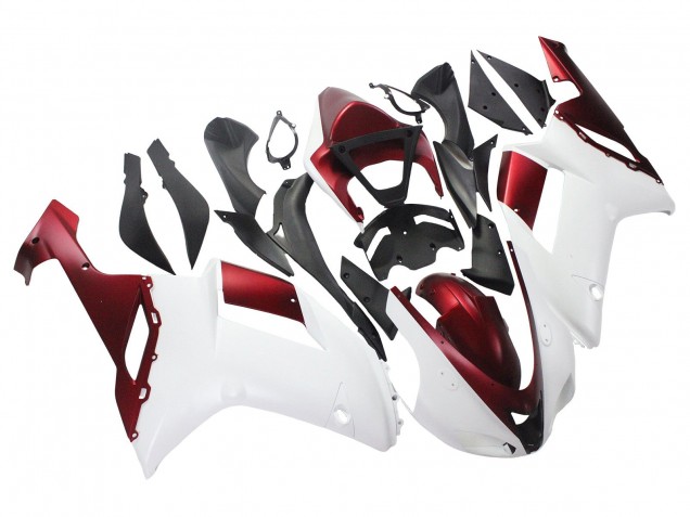2007-2008 Kawasaki ZX6R Motorcycle Fairing - White Red Canada Suppliers