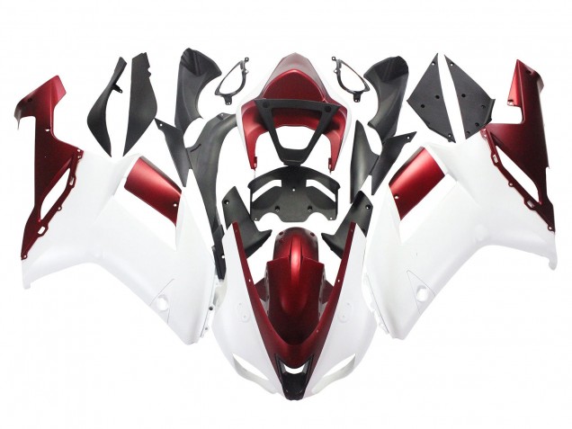 2007-2008 Kawasaki ZX6R Motorcycle Fairing - White Red Canada Suppliers