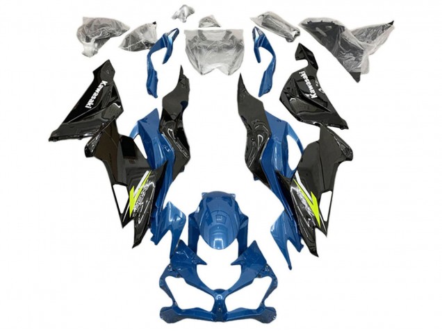 2019-2022 Kawasaki ZX6R Motorcycle Fairings - Blue Yellow White Glossy Black Canada Suppliers