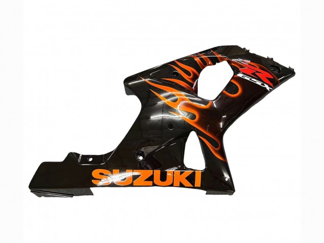 2000-2002 Suzuki GSXR1000 Motorcycle Fairings - Glossy Black Orange Flame Canada Suppliers