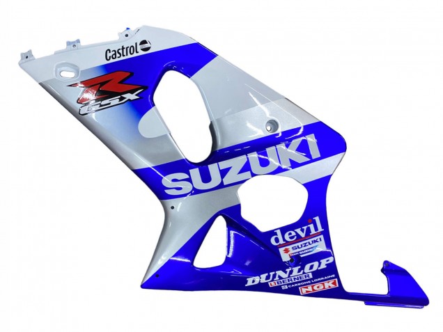 2000-2002 Suzuki GSXR1000 Motorcycle Fairings - Blue White Silver Castrol Dunlop Canada Suppliers