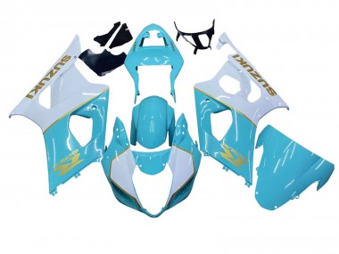 2003-2004 Suzuki GSXR 1000 Motorcycle Fairings - White Light Blue Gold Canada Suppliers