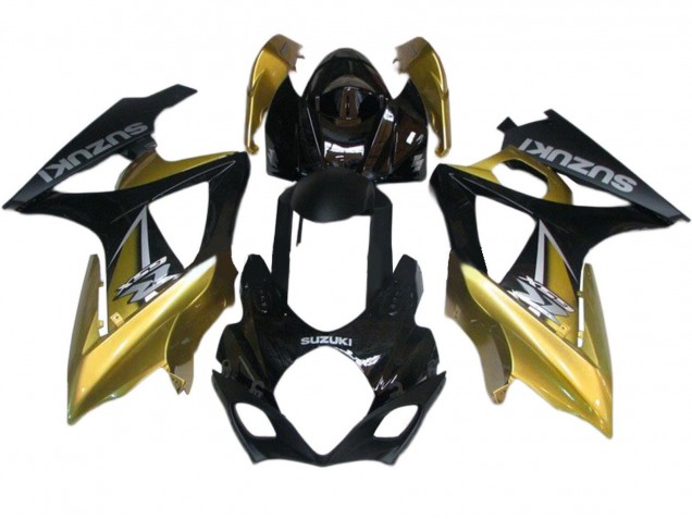 2007-2008 Suzuki GSXR 1000 Motorcycle Fairings - Gold Black Silver Decal Canada Suppliers