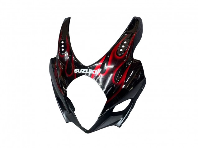 2007-2008 Suzuki GSXR 1000 Motorcycle Fairings - Black Red Flame Canada Suppliers