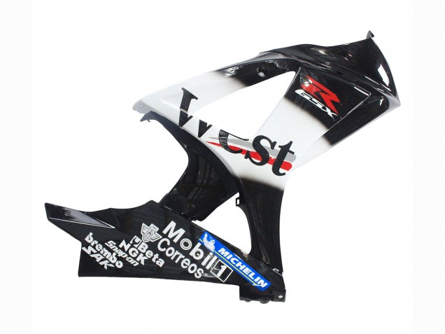 2007-2008 Suzuki GSXR 1000 Motorcycle Fairings - Glossy Black White West Canada Suppliers
