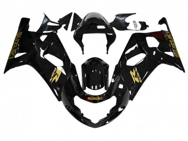 2001-2003 Suzuki GSXR 600 / GSXR 750 Motorcycle Fairings - Glossy Black Gold Decal Canada Suppliers