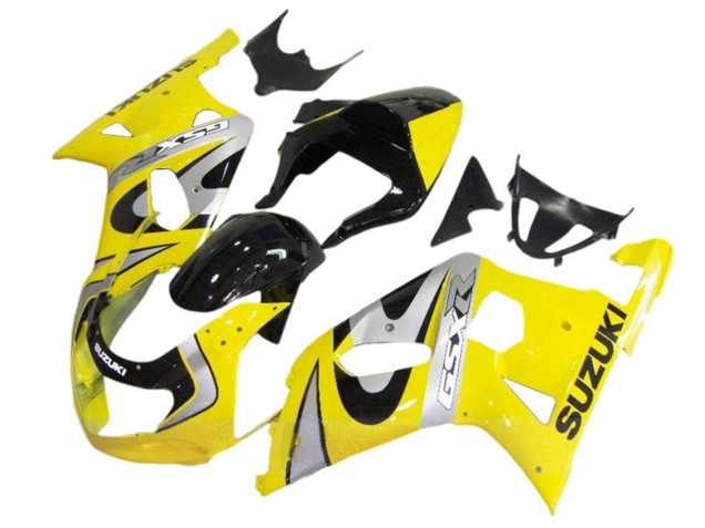 2001-2003 Suzuki GSXR 600 / GSXR 750 Motorcycle Fairing Kits - Yellow Silver Glossy Black Canada Suppliers