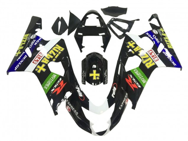 2001-2003 Suzuki GSXR 600 / GSXR 750 Motorcycle Fairings - Glossy Black Green White Yellow Rizla Canada Suppliers