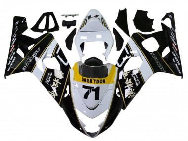 2004-2005 Suzuki GSXR 600 / GSXR 750 Motorcycle Fairings - White Black Yellow Dark Dog 71 Canada Suppliers