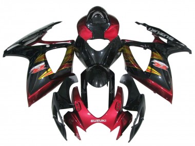 2006-2007 Suzuki GSXR 600 / GSXR 750 Motorcycle Fairing - Glossy Black Red Gold Canada Suppliers