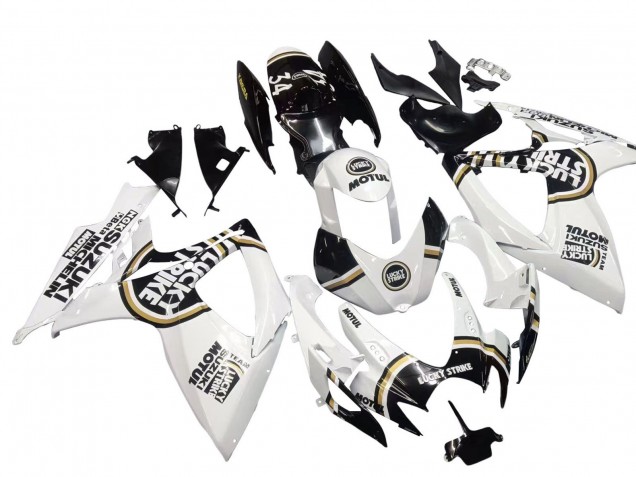 2006-2007 Suzuki GSXR 600 / GSXR 750 Motorcycle Fairings - White Black Lucky Strike Motul Canada Suppliers