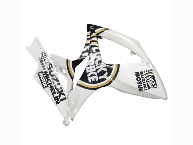 2006-2007 Suzuki GSXR 600 / GSXR 750 Motorcycle Fairings - White Black Lucky Strike Motul Canada Suppliers