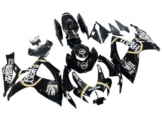 2006-2007 Suzuki GSXR 600 / GSXR 750 Motorcycle Fairings - Glossy Black White Motul Lucky Strike Canada Suppliers