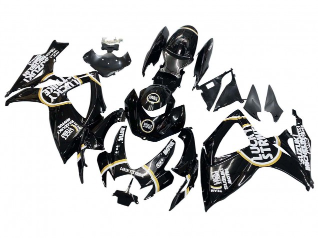 2006-2007 Suzuki GSXR 600 / GSXR 750 Motorcycle Fairings - Glossy Black White Motul Lucky Strike Canada Suppliers